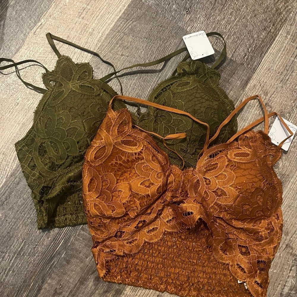 Anemone Floral Lace Bralette in Rust - NWT plus size